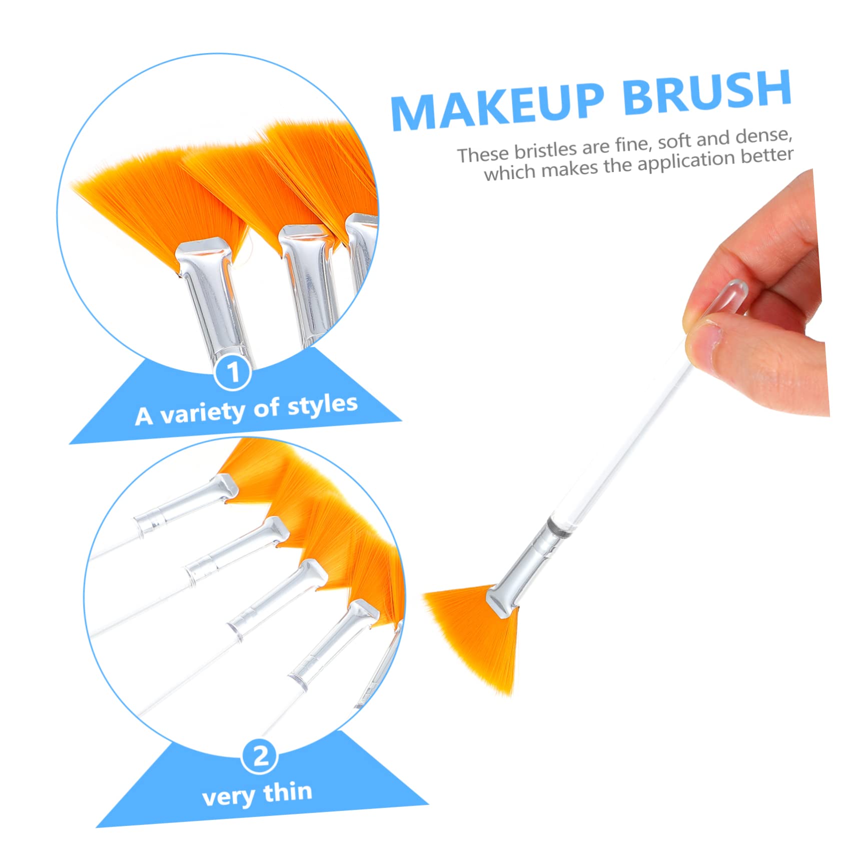 Mipcase 18pièces Brosse Applicateur De Masque Facial Acide Beauté Outil De Maquillage Forme De Éventail Pour Soins De Peau Diy Transparent
