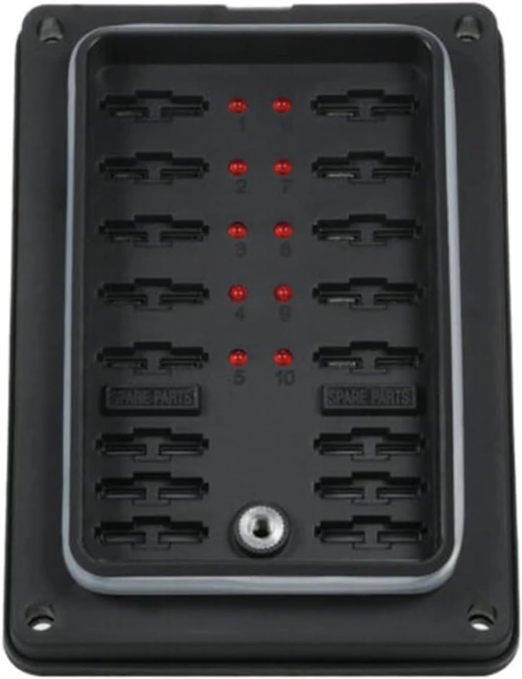 10 Way Car Blade Fuse Box Block Holder 12V-32V Car Boat Marine Fuse Box Holder with Indicator Light 5A 10A 15A 20A