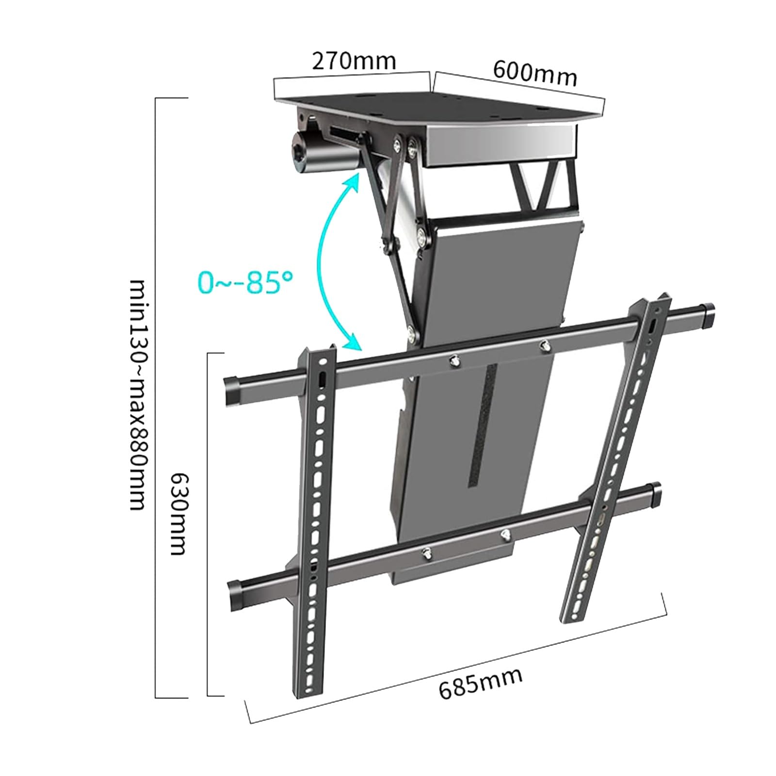 Soporte De Techo para TV: Soporte De TV Motorizado, Soporte De Pared para TV, Soporte para TV De Elevación Automática Eléctrica Telescópica, Se Adapta A Televisores De 50 A 90 Pulgadas, Abatible De 0