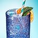Godinger Highball Drinking Glasses, Tall Glass Cups Vintage Design - Jax Collection, Blue, Set of 4
