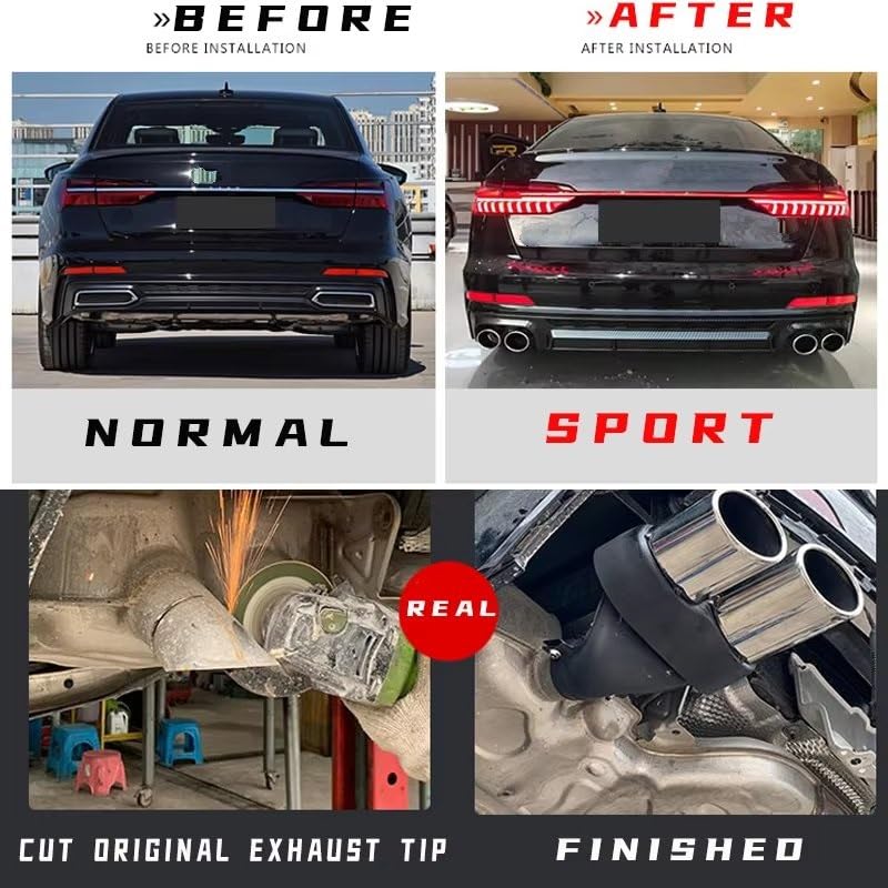 Pointe d'échappement de voiture argent pour trajets quotidiens stylés en Audi C8 - 7