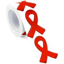 Red Ribbon Stickers 300PCS Heart Health Awareness Items for Heart Disease, Aids/HIV, High Blood Pressure Awareness