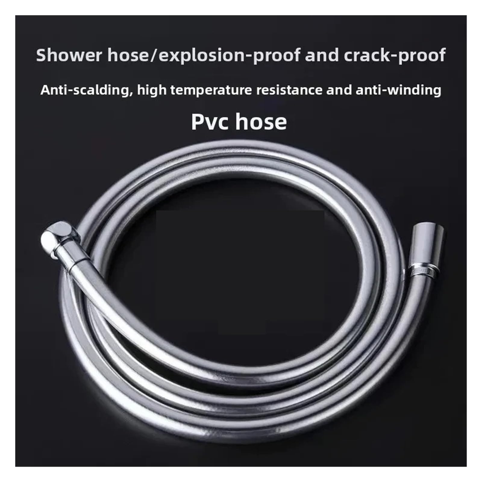 Flexible De Douche Bad Dusche Schlauch Rohr Wasser Schläuche Sanitär Zubehör Hochdruck Schlauch PVC Rohr Wäscherei Rohre(Gunmetal Gray-2m)