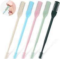 CNDNO 5-Pack 2-in-1 Double Sided Nose Hair Trimmer Cutter, 360° Rotating Manual Nasal Cutter for Men Women, Portable Colorful