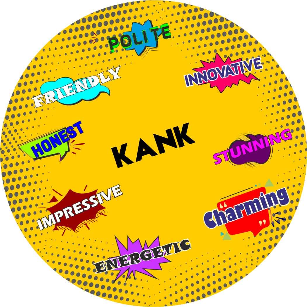 ASHVAH Kank Name Customizable Stylish Fridge Sticker Magnet - Personality Trait Quotes - Gift for Friend, Son, Daughter, Kids, Husband, Wife