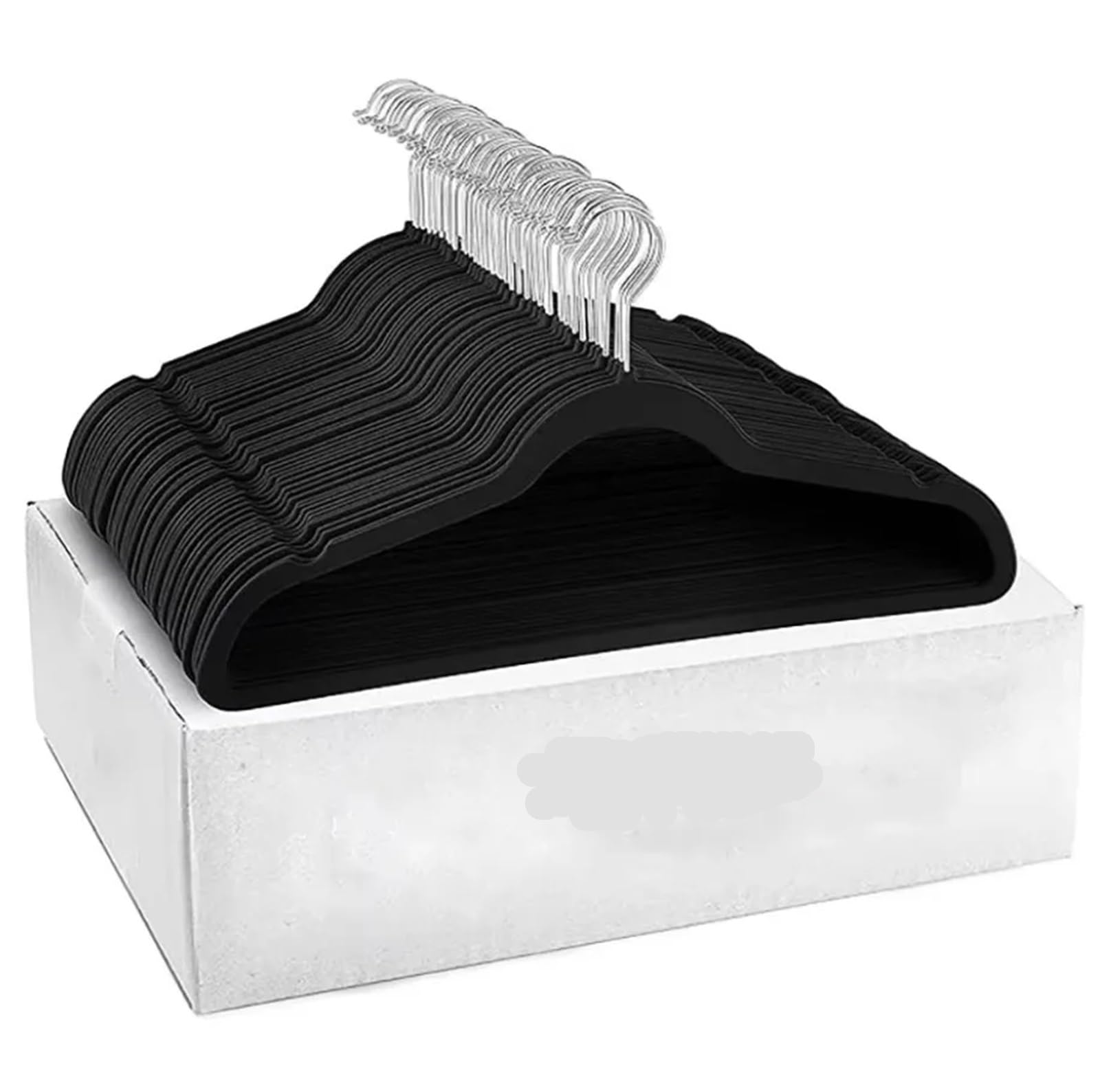 10/20/30 Stück Samt-Kleiderbügel, robust, rutschfest, for Mantel, Hose und formelle Kleidung, platzsparend für Mäntel, Hosen(Black-10pcs)