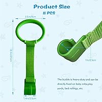 Vista 2 de 8 anillos de dominadas para corralitos de juegos, anillos de seguridad ajustables de plástico para bebés, asistente de caminar para niños pequeños