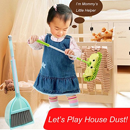 Xifando Kid's Housekeeping Cleaning Tools Set-5Pcs,Include Mop,Broom,Dust-Pan,Brush,Towel #TOP7