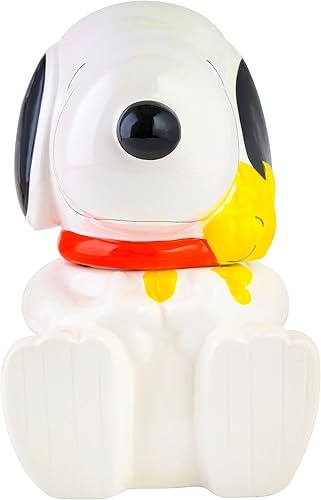Miniatura 10 de Peanuts Classic Snoopy Doghouse - Tarro de cerámica de 11.2 pulgadas con tapa, contenedor de almacenamiento de cocina coleccionable de dibujos