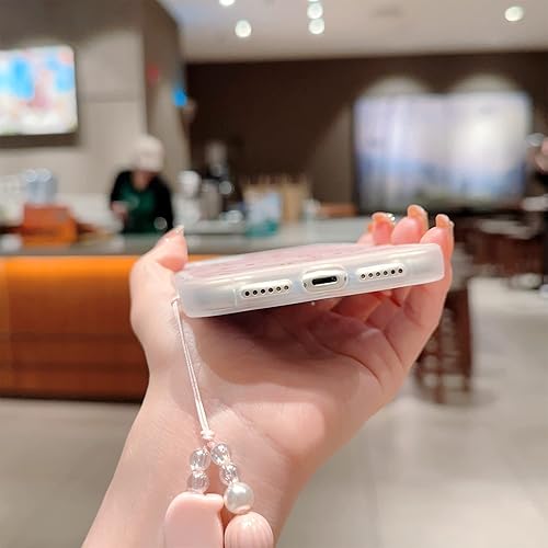 Miniatura 7 de Funda compatible con iPhone 11, bonita funda de dibujos animados de conejo melocotón con bonito diseño de cadena para mujeres y niñas, funda