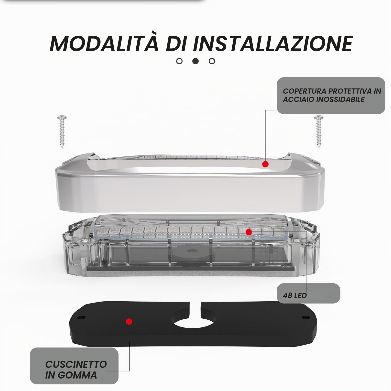 Greluma 2 Pz Impermeabile 48 LED barca marine luci a LED cortesia interni ponte/navigazione/transom cabina di poppa illuminazione per pontone,barche da pesca,kayak,barca a vela,12/24V,blu
