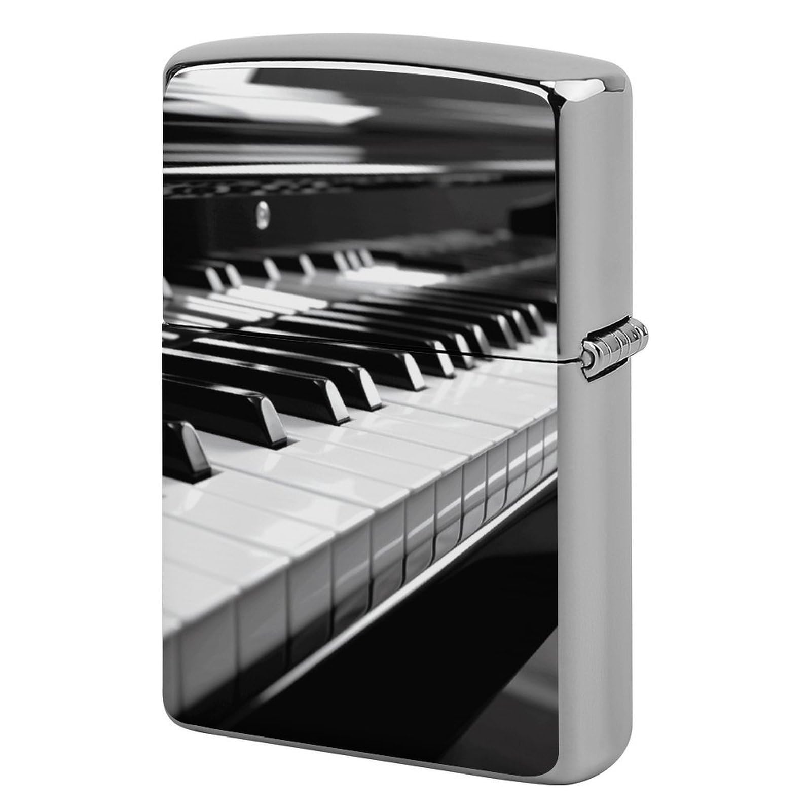Black White Piano Keyboard Lighter Case for Men, Personalized Lighter Cover for Valentine's Day Gifts, Flip-Top Lighters Shell for Outdoor, Portable Lighters Protective Sleeve