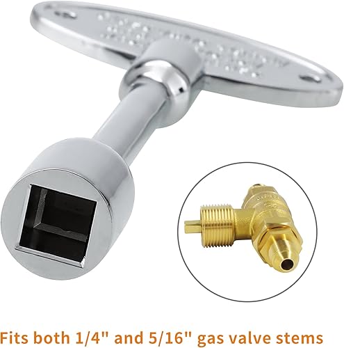 Miniatura 2 de Opzour Paquete de 2 llaves universales de válvula de gas para vástagos de válvula de gas de 14 y 516 pulgadas, llave de gas de repuesto para fogatas
