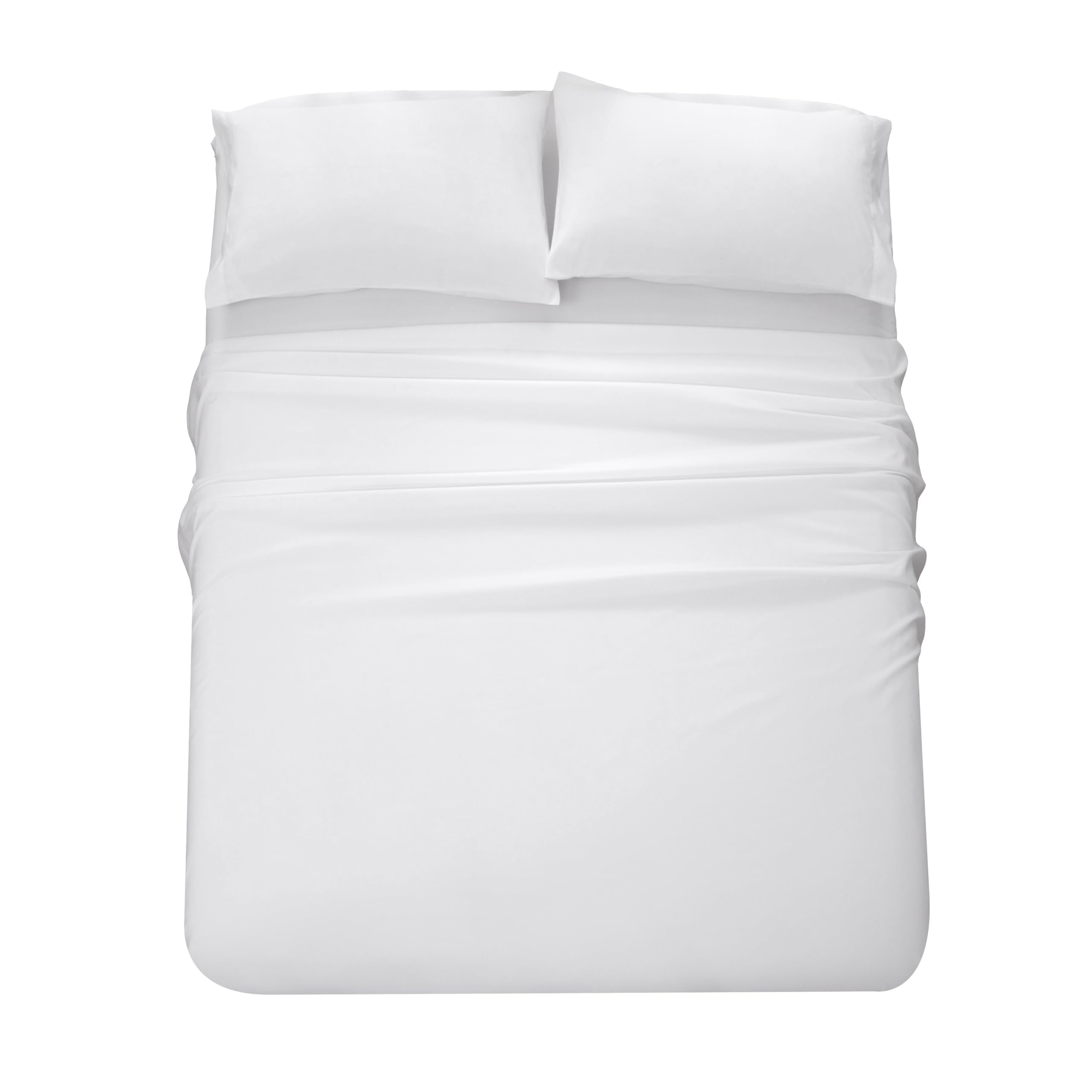 Panax Bedding Double Bed Sheets Set - 4 Piece Bedding - Brushed Microfiber - Shrinkage and Fade Resistant - Easy Care (White, Double)