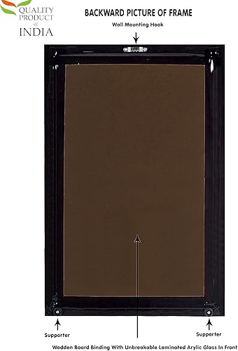 Miniatura 2 de zig zag Goddess Maa Lakshmi Devi - Marco de fotos grande para pared, mesa, Pooja, tamaño de habitación, marco de fotos grande (16 x 24 pulgadas,