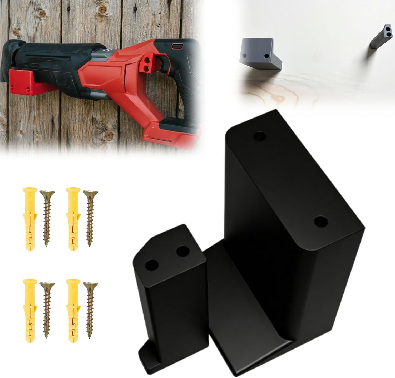 Wall Mount Bracket Compatible with Milwaukee 2821-20 Sawzall, Heavy Duty Reciprocating Saw Holder, Garage Tool Storage Rack for Workshop Organization