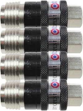 Coilhose Pneumatics 150USE 5-in-1 Automatic Safety Exhaust Coupler, 1/4" Body Size, 1/4" Female NPT 4 Pack