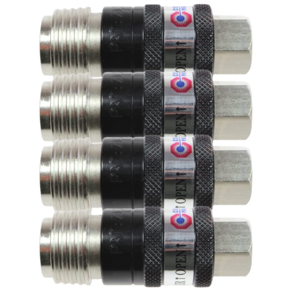 Coilhose Pneumatics150USE 5-in-1 Automatic Safety Exhaust Coupler, 1/4" Body Size, 1/4" Female NPT (4 Pack)