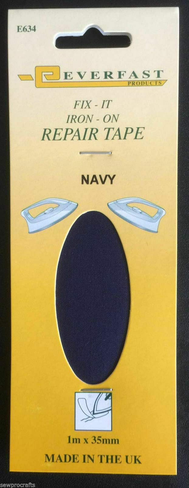 Everfast Fix-it Iron on Tape 1m x 35mm Navy