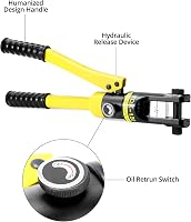 Clește de presat hidraulic QWORK de 12 tone pentru papuci de cablu cu 8 bacuri, 10-120 mm², clește de sertizare 3