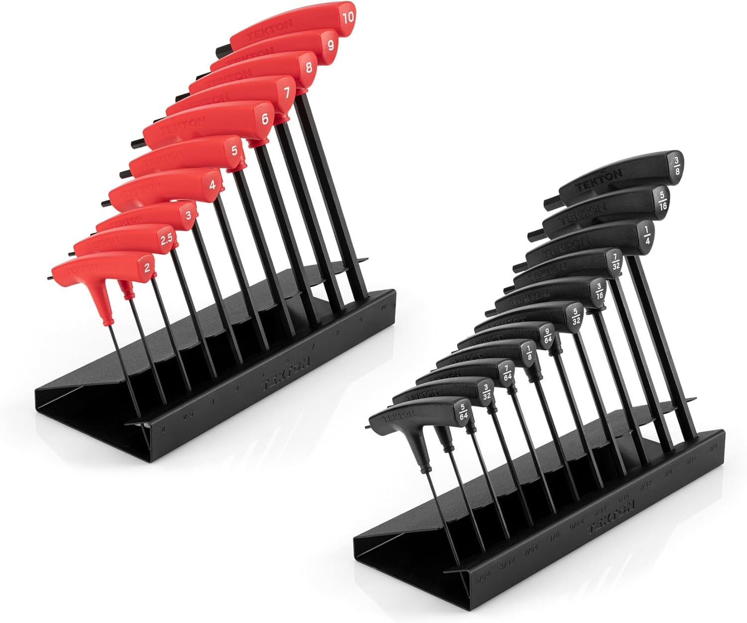 TEKTON Ball End Hex T-Handle Key Set with Stands, 21-Piece (5/64-3/8 in., 2-10 mm) | KTX92301
