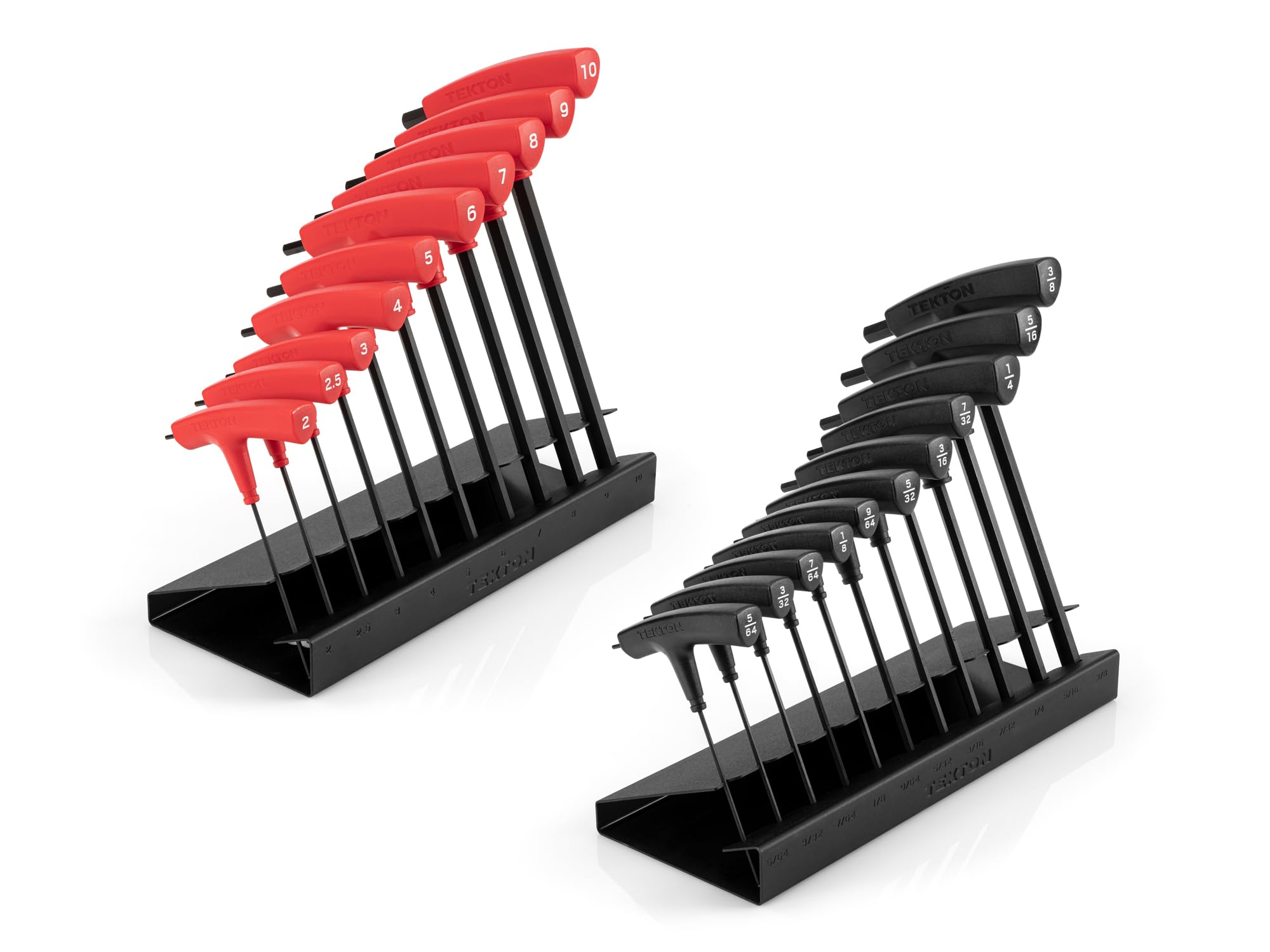 TEKTON Ball End Hex T-Handle Key Set with Stand, 21-Piece (5/64-3/8 in., 2-10 mm) | KTX92301