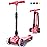 LOL-FUN Scooter for Kids Ages 3-5 Years Old Boy Girl with 3 Wheels, Extra-Wide Childrens Foldable Kick Scooter Kids Ages 6-12 Toddler with 4 Adjustable Height and Lean-to-Steer - Pink