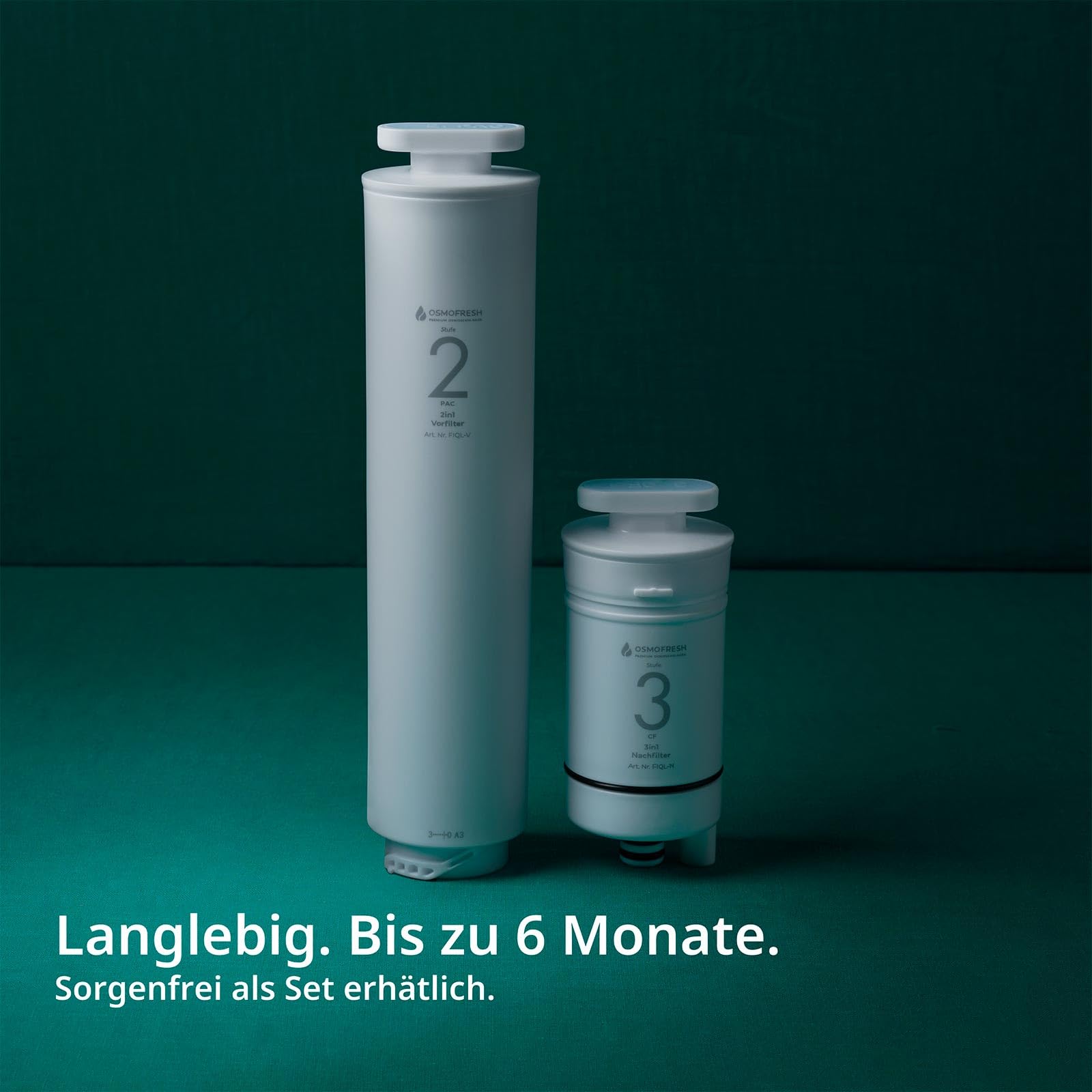 OsmoFresh Filterset Osmoseanlage Quella Life & Quella Pro bestehend aus Vorfilter zum Schutz der Membran und Nachfilter für ausgeglichenen ph Wert frischen Geschmack & Mineralien 6 Monate