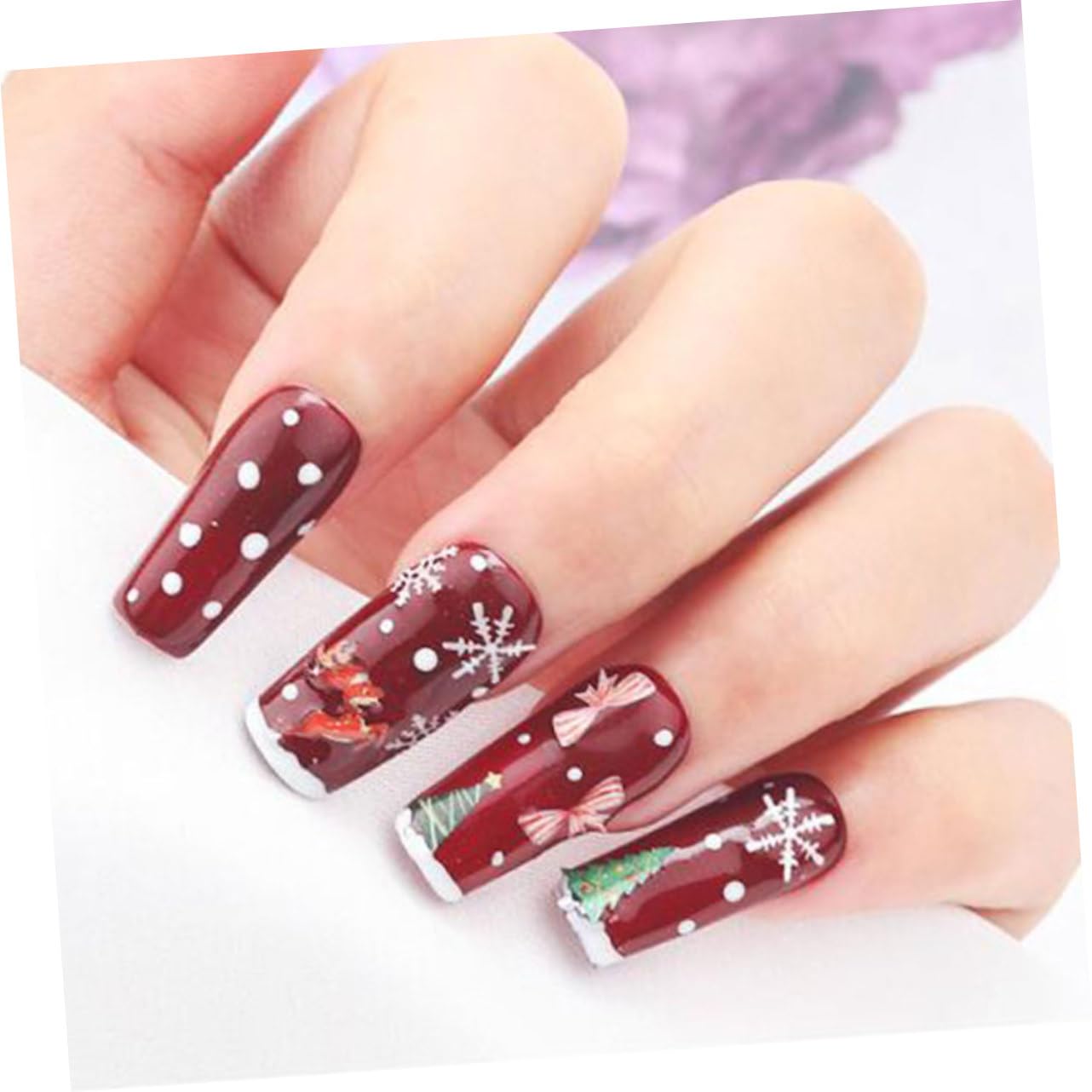 Ipetboom 2 Set Nail Art Paillettes Di Natale Adesivi Per Unghie Di Natale Fette Di Unghie Di Decalcomania Per ie Di Fiocchi Per ie Di Fette Di Nail 12 scatole*2