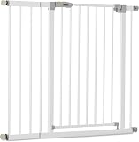 hauck Barriere de Securite Enfant Open N Stop KD avec Extension 21 cm (Largeur 96 à 101 cm), sans Percage, Fermeture Facile, Ouverture Bilatèrale à 1 Main, Métal - Blanc - 1