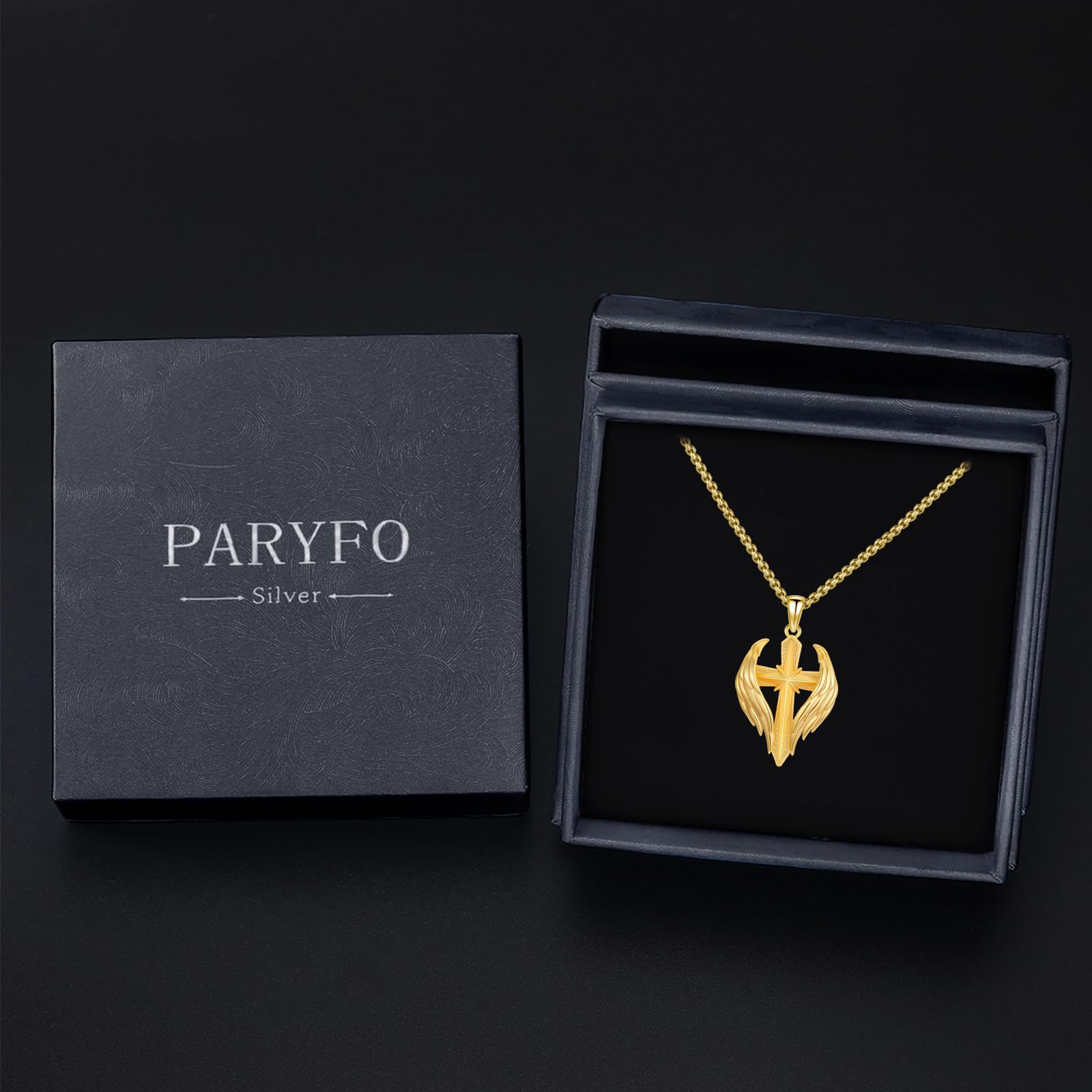 Cadena de cruz de plata de ley 925, colgante de crucifijo, joyas para hombres y mujeres, con cadena de acero inoxidable