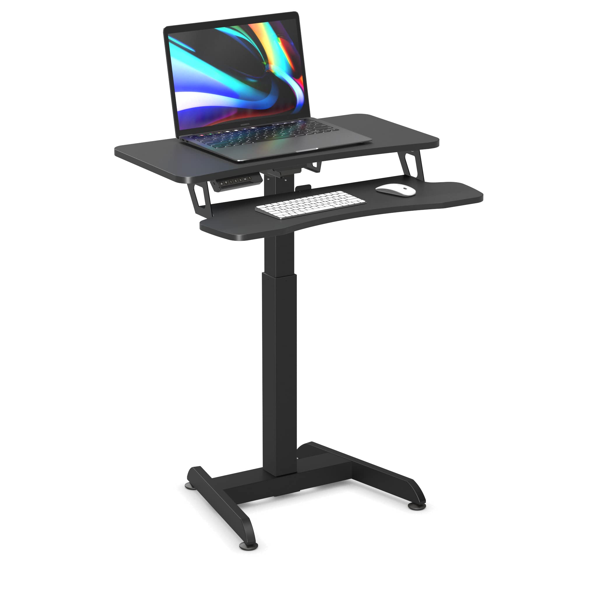 Updesk High Kleiner Elektrischer Höhenverstellbarer Schreibtisch - Höhe 72-122cm - Breite 80cm - Schwarz - Mit Memory-Funktion - Neu