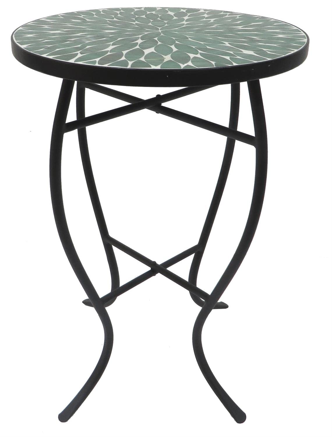WUnlimited SW2129C-SET2 Mosaic Art Collection Leave Green Accent Table (Set of 2)