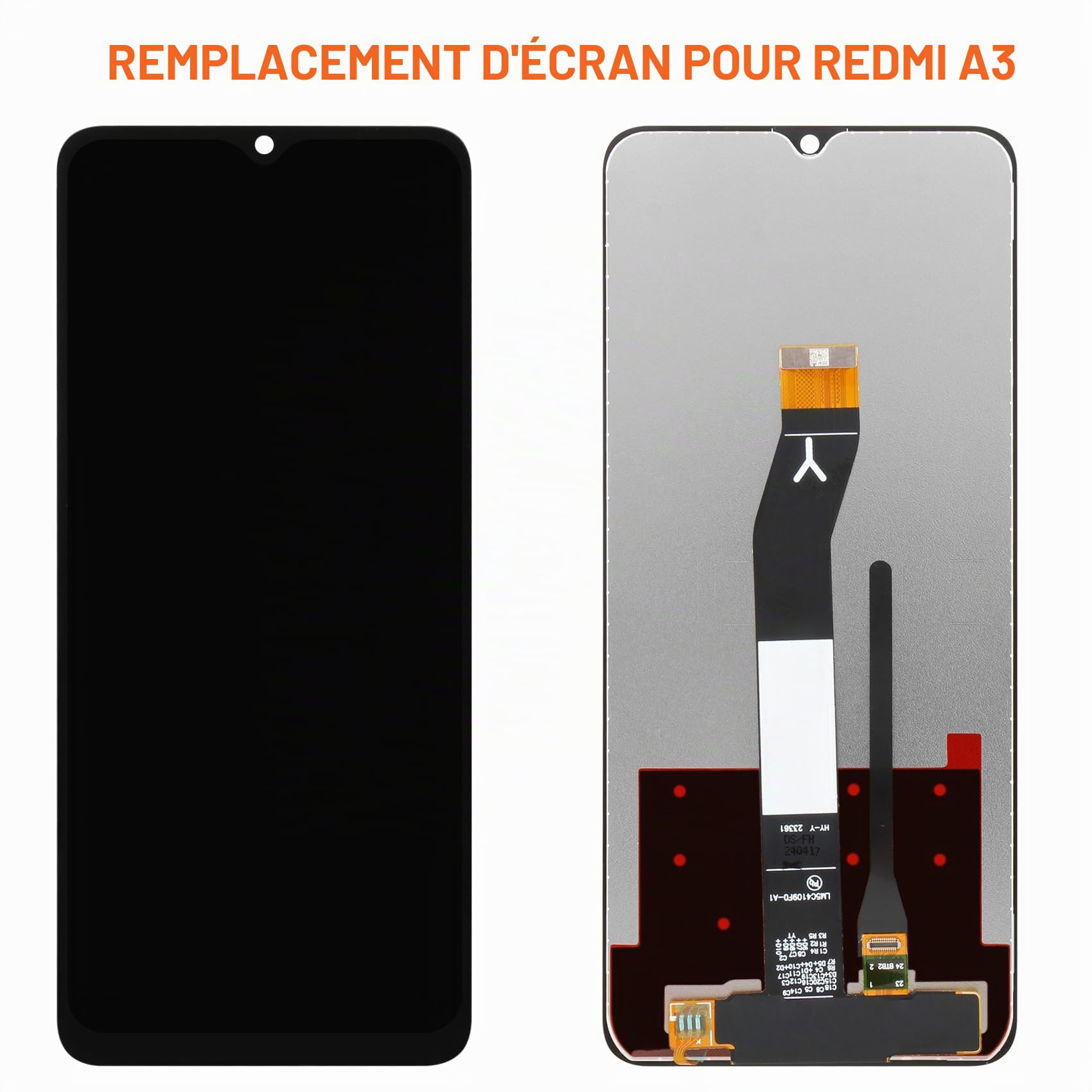 AGCUT Écran LCD pour Redmi A3 LCD Display pour Xiaomi Redmi A3 23129RN51X Écran de Rechange Replacement Tactile Digitizer Assemblée avec Réparation Outils (Noir sans Cadre)