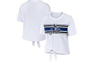 WEAR by Erin Andrews Women's Colts NFL Front Tie Retro T-Shirt