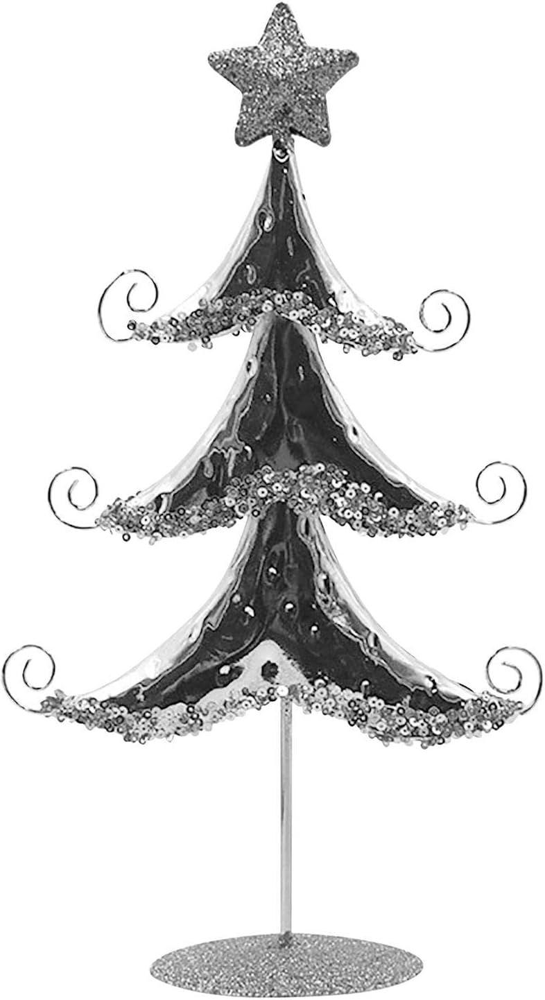 ERZU Wrought Iron Christmas Tree, Innovative Pretty Stand Metal Christmas Wrought Iron Trees, Delicate Decorative Metal Standing Ornament for Table Top Decor Christmas Party Gifts