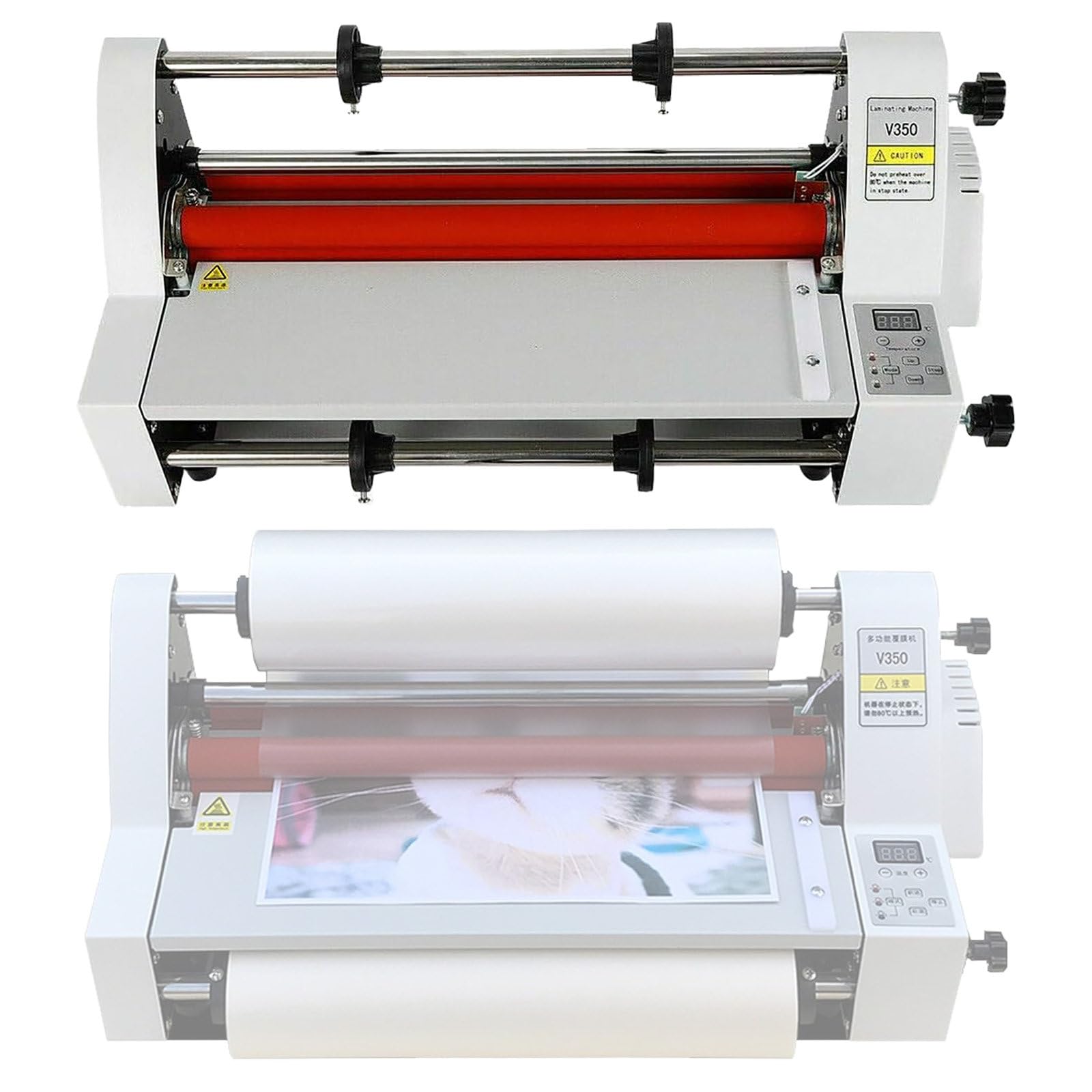 JKJZSALJ 350Mm Hot Cold Laminating Machine 700W, Single/Dual Sided Laminating Machine, Document Paper Photo Laminator For Home Office School