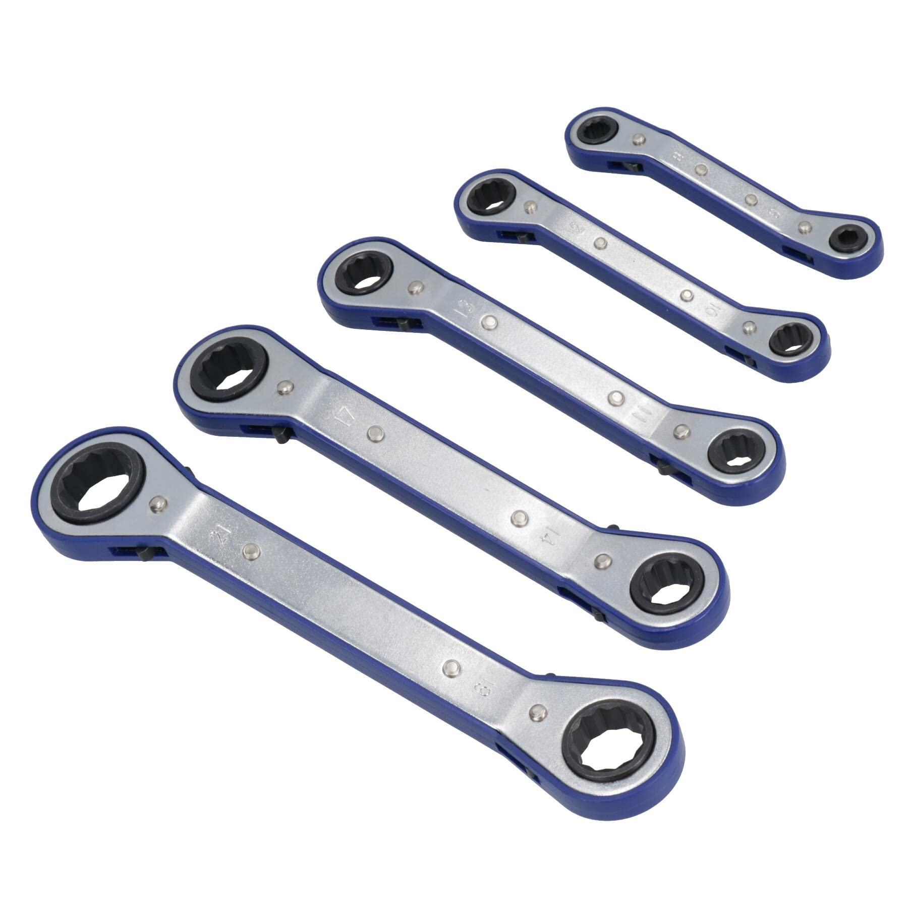 Ab Tools Metric Mm Reversible Ratchet Offset Ring Spanner Wrench 6Mm – 21Mm 5Pc