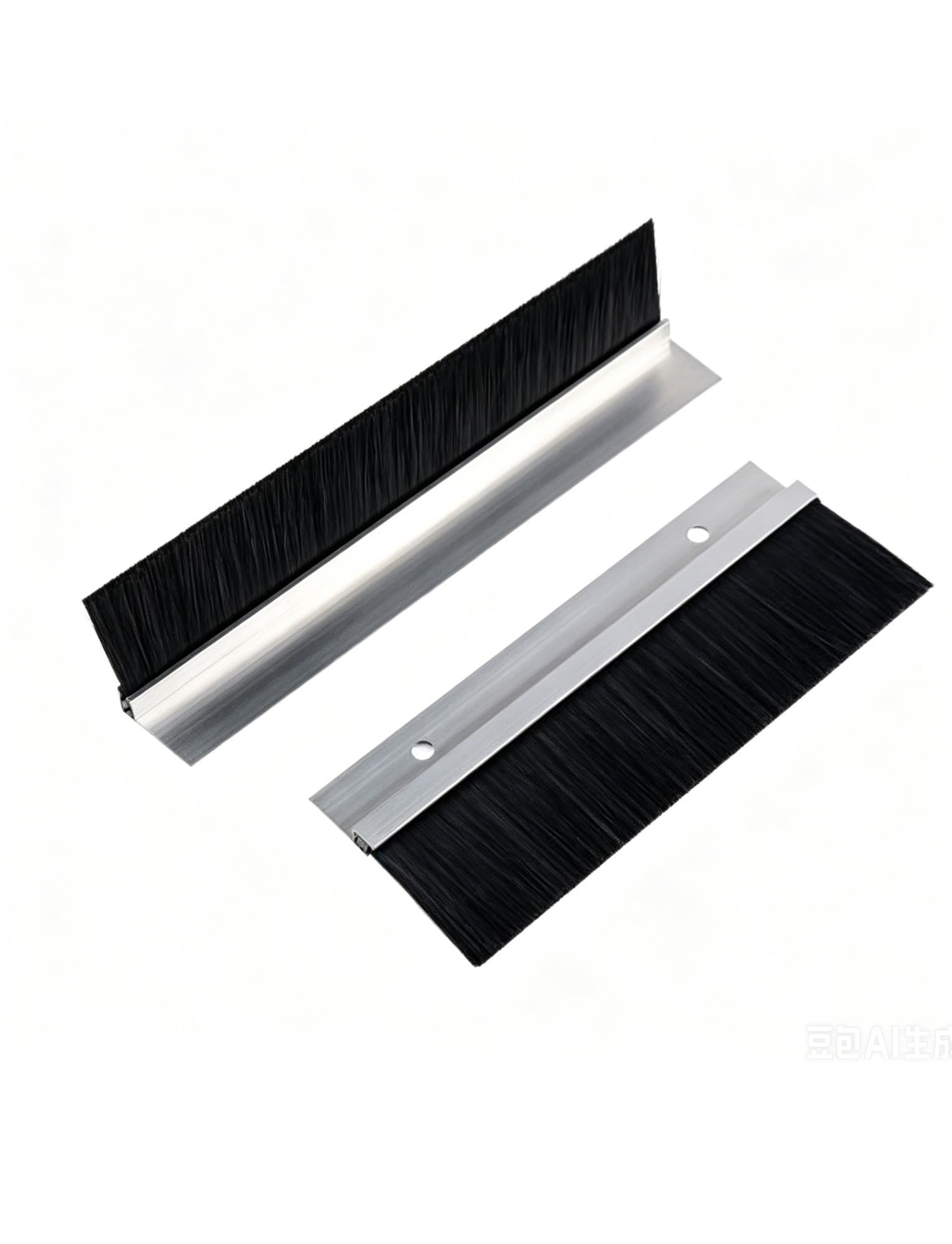 Generisch Türbürstendichtung, Aluminium-Türdichtung mit Bürste, 100 cm Schwarze PP-Dichtungsleiste für den Türspalt unten, F-Typ (70 mm) – Effektiver Zugluftstopper und Schalldämmung
