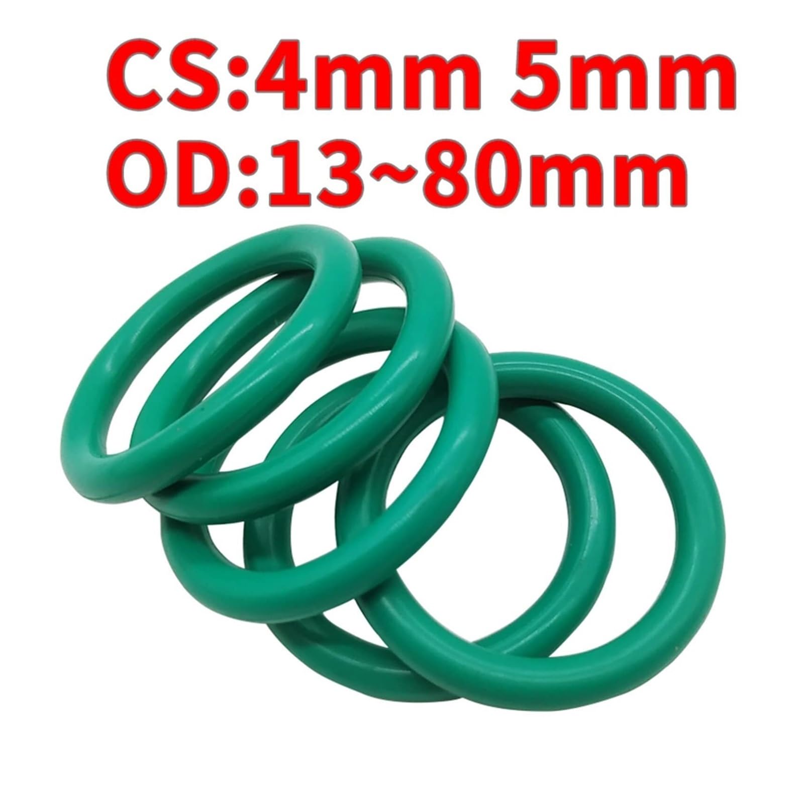 5 pièces joint torique en caoutchouc fluoré, joint FKM CS 4mm OD13mm-80mm joint torique, lèvre de joint d'étanchéité résistante à la Corrosion,Matériau Fiable(OD 80mm)