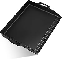 Vista 1 de Hiorucet Plancha de hierro fundido de 18 pulgadas, placa superior plana grande para parrillas de gas y horno de cocina, parrilla universal con asas