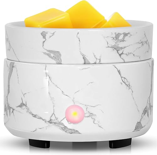 Calentador eléctrico de cera para velas Cubo de cera de vela 3 en 1 de cerámica, calentador de tarta de aroma, fragancia perfumada, quemador de