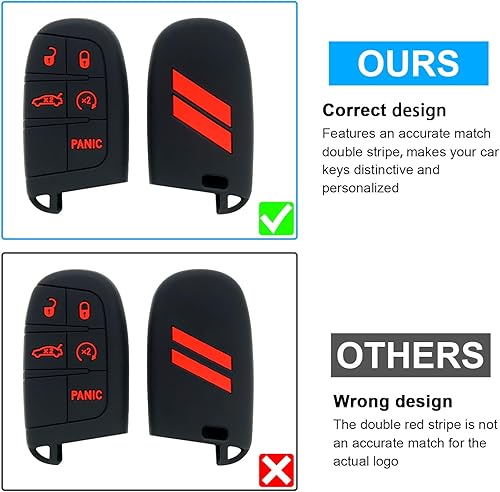 Miniatura 2 de Funda para llavero para Dodge Accessories de 5 botones para Dodge Charger Challenger Dart Durango Journey de repuesto de control remoto de 3, 4, 5