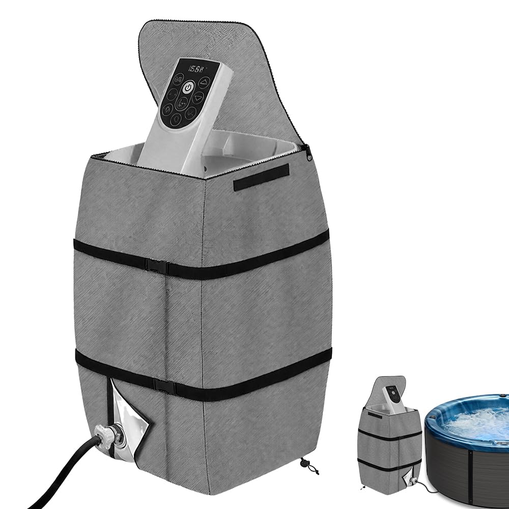 Couvercle de pompe de chauffage de spa bâche protection chauffage piscine gris