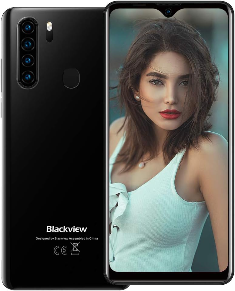 Blackview Mobile Phone A80 Plus Android 10 Octa-Core 4GB+64GB Smartphone, 6.49'' HD+ Waterdrop Screen 8MP Front Camera + 13MP Quad Rear Camera 4680mAh Battery Dual 4G Unlocked Phone NFC GPS