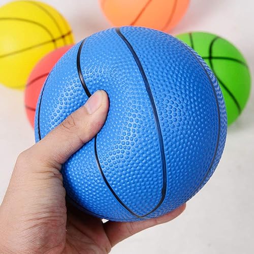 Miniatura 3 de Shindel Mini baloncesto de juguete de 5 pulgadas, 6 piezas de baloncesto para niños pequeños, mini juguete colorido de baloncesto de goma para