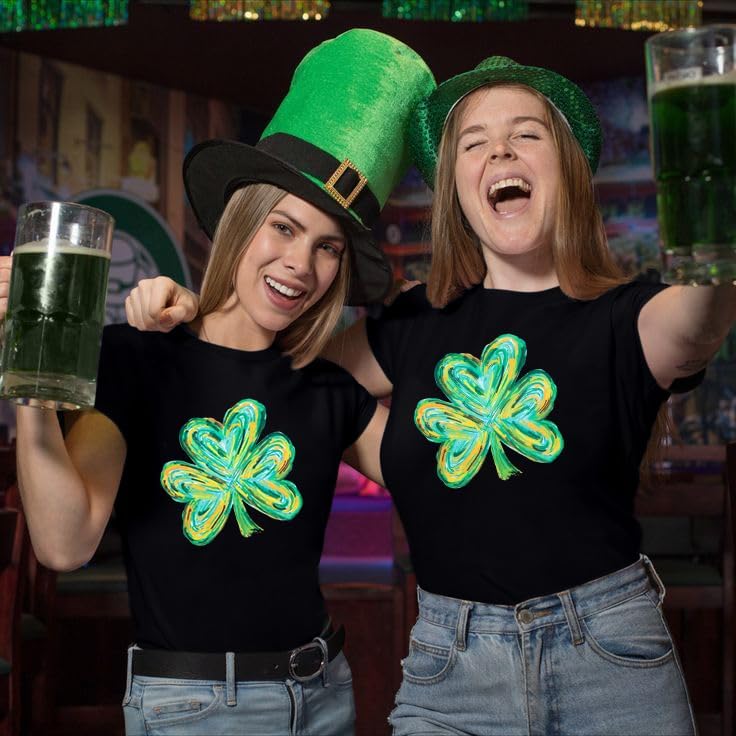 St Patrick's Day Shirts Women: Green Shamrock Tee Clover Irish Casual T Shirt Paddy's Day Short Sleeve Tops - Image 5