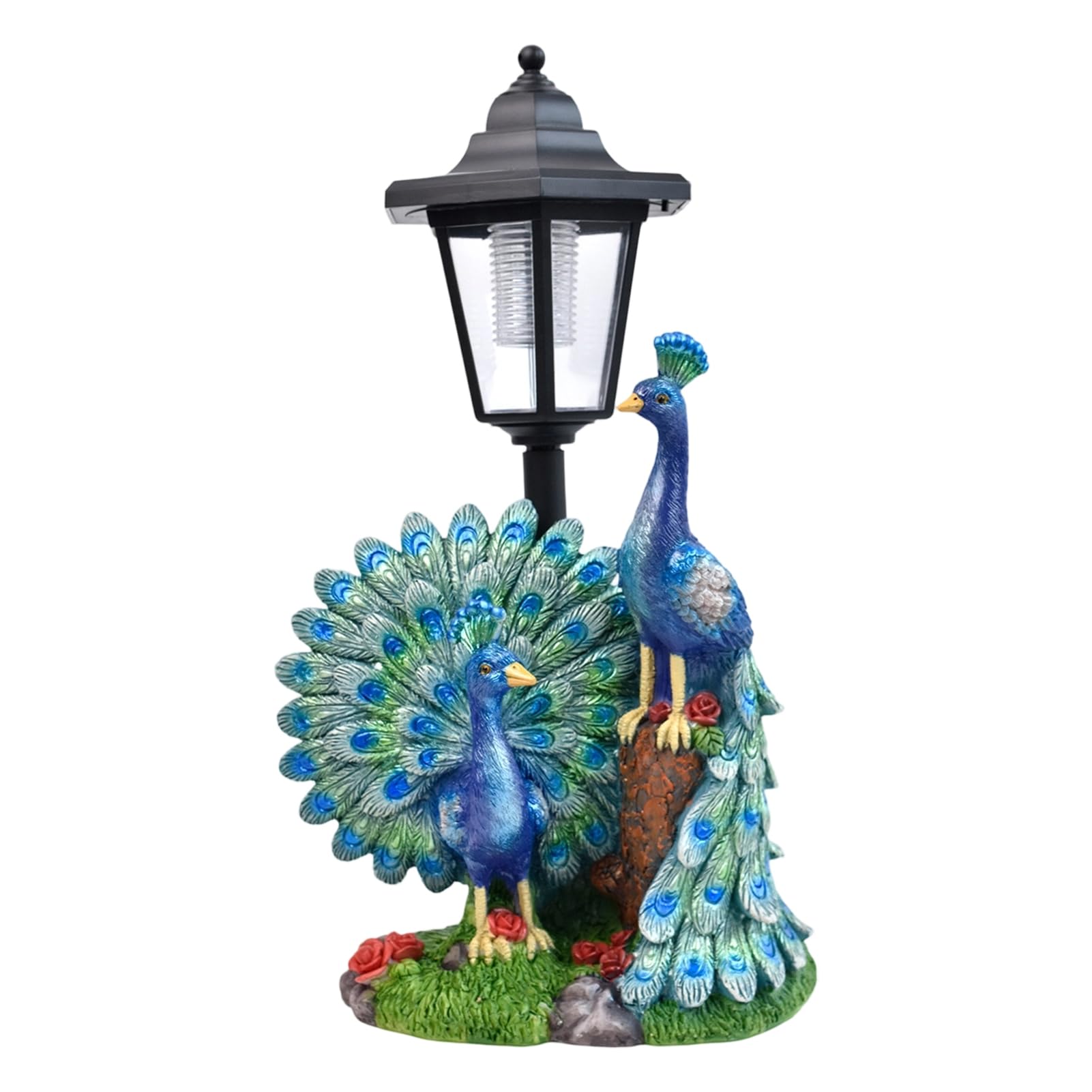 Pasisuu Peacock Garden Ornaments – Solar Peacock Garden Sculpture with LED Lights, Weatherproof Resin Crafts Statue for Yard Patio Decor [Object Object]