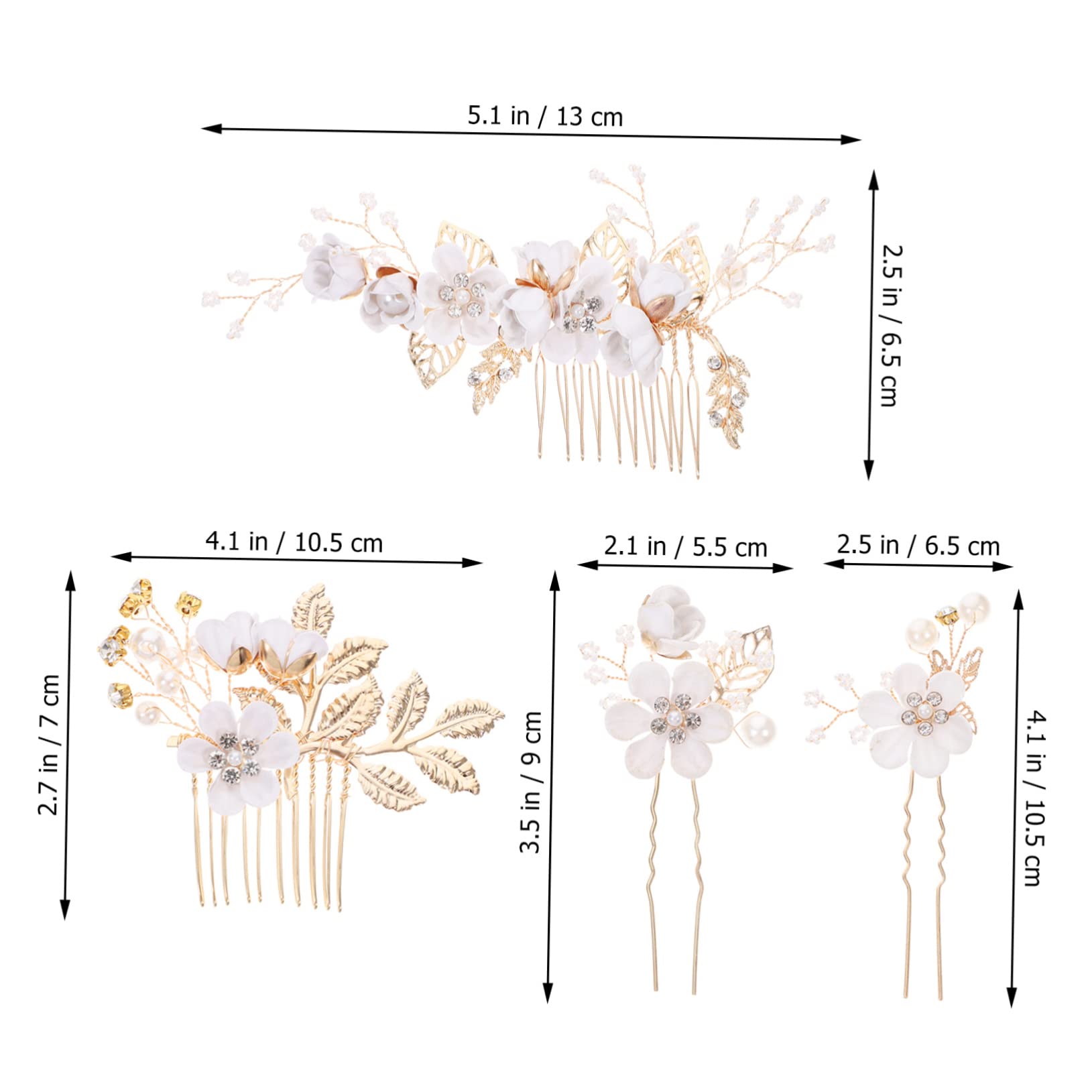 Housoutil 16stücke Goldene Blüten-haarkämme Für Braut Teiliges Elegantes Hochzeits-haaraccessoire Haarnadeln Für Besondere Anlässe Langlebige Materialien Und Feine Verarbeitung Für
