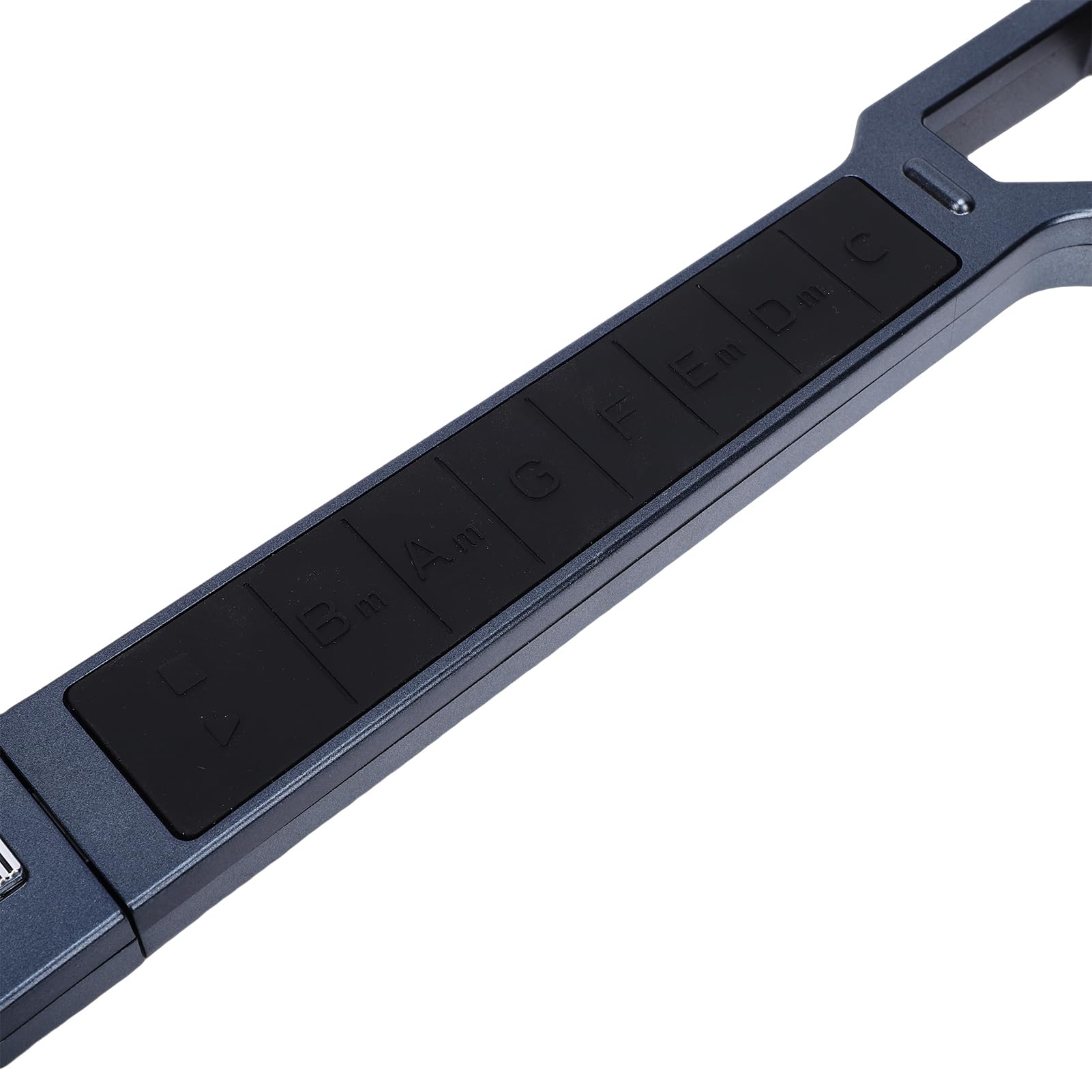 Tissting Guitarra Eléctrica Plegable Sin Cuerdas con Luz LED Y 7 Sonidos - Guitarra Juguete Musical Recargable con Ritmos Y Correa para Niños Y Familias (Negro)